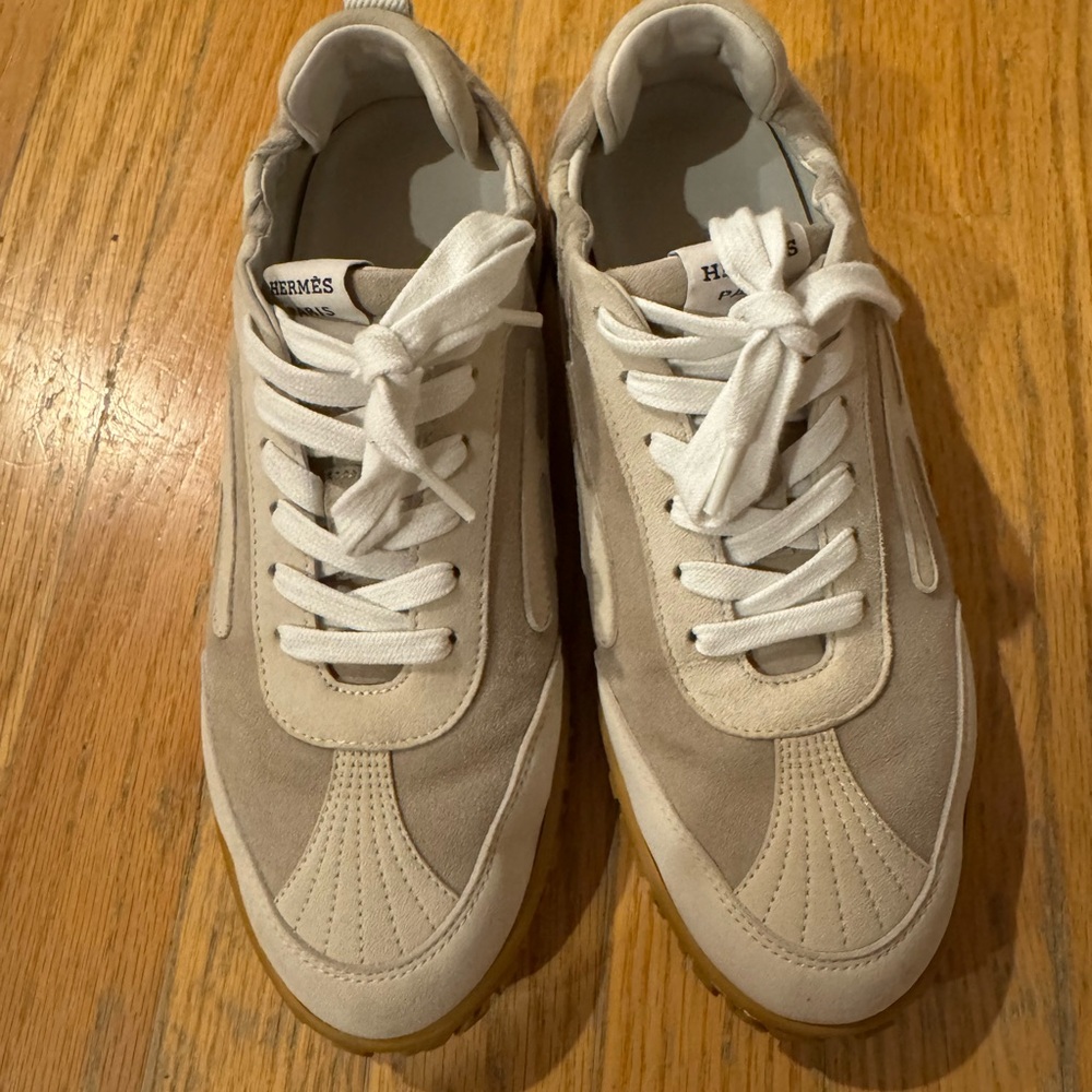 Hermes Jet Beige and White women Sneakers